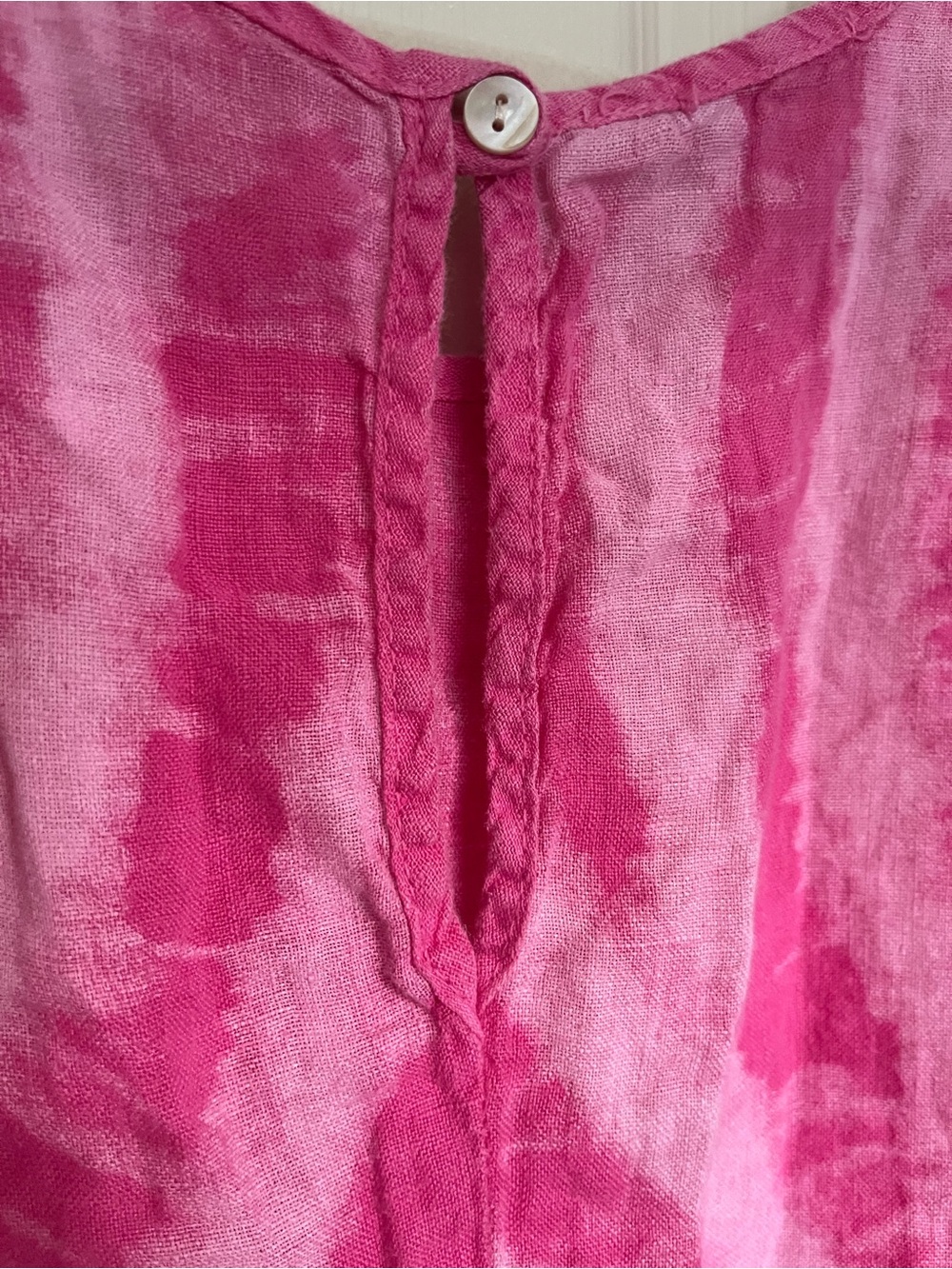 Vasna Pink Tie-Dye Scoop Neck Swim Cover-Up Dress small 100% linen - Picture 8 of 11